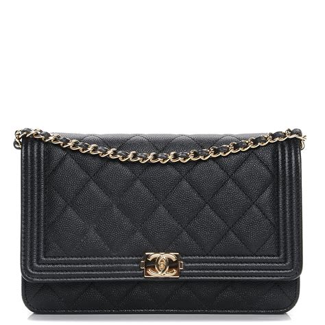 chanel boy caviar wallet on chain